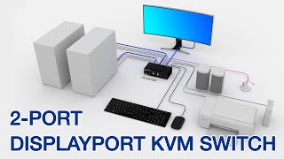 2Port DisplayPort KVM Switch TK241DP  TRENDnet [upl. by Isoj65]