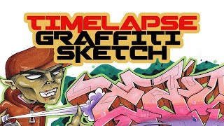 Graffiti Wildstyle Sketch quotCastquot Timelapse 720p [upl. by Eldoria201]