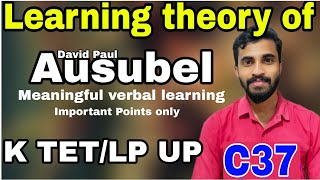 Learning theory of AusubelMeaningful Verbal learning theoryസ്വീകരണ പഠനംK TETC TETLP UPBEd [upl. by Nowd]