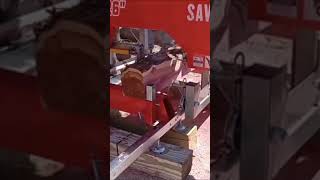 1st cut on MechMaxx sawmill 26quot Portable Sawmill Red Cedar [upl. by Leaper965]