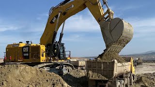 Caterpillar 6015B Excavator Loading Trucks With Two Passes  Sotiriadis Mining Works [upl. by Ecnatsnoc]