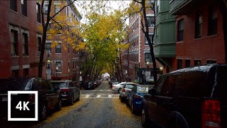 Walking in the Rain in Boston MA Binaural Rain on Umbrella Sounds in Beacon Hill 4k ASMR [upl. by Ettenuj]