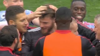 Man Utd players celebrating with De Gea after his match winning penalty save vs West Ham Fan View [upl. by Kazimir]