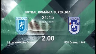 FC Universitatea Craiova vs FC „U” Craiova 1948  Superliga  04112023  COMENTARIU LIVE [upl. by Shanon]