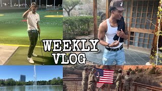 WEEKLY VLOG Reenlistment Ceremony Houston Top Golf  MORE [upl. by Amak]