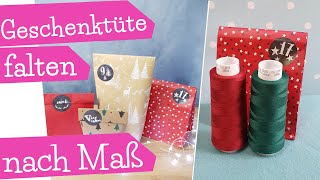 Geschenktüte falten nach Maß  Papiertüte falten  DIY Adventskalender  Geschenkpapier Tüte basteln [upl. by Eachelle]