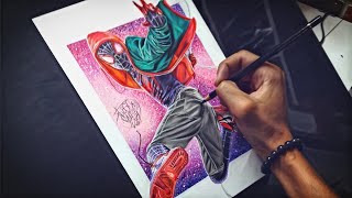 Drawing SpiderMan Into the SpiderVerse Miles Morales [upl. by Nyladnohr]