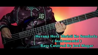 Herana Hera Shristi Ko Sundarta Instrumental Bass Cover  Christian Bass Nepal [upl. by Orimlede]