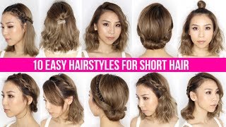 10 Easy Ways To Style Short Hair amp Long Bob  Tina Yong [upl. by Ariaes]