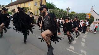 Beltane Border Morris dancing Brimfield at the Church House Inn Stokeinteignhead Devon 1662023 [upl. by Compton46]