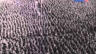 Parade of 60 000 German prisoners of war in the streets of Moscow Under escort 1944 [upl. by Myrtia]