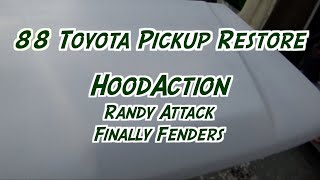 Toyota 88 Pickup  Hood and Fenders  New Spray Booth [upl. by Dalton]