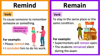 REMAIN vs REMIND🤔  Whats the difference  Learn with examples [upl. by Kcira]