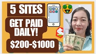 5 Websites That Will Pay You DAILY Within 24 Hours in 2024 Easy Work At Home Jobs [upl. by Faden]