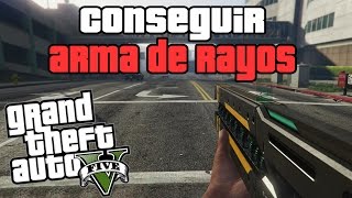 GTA 5 PS4 Y XBOX ONE TRUCO CONSEGUIR ARMA DE RAYOS RAILGUN  ARMA RAILGUN EN GTA V GAMEPLAY [upl. by Waxman]