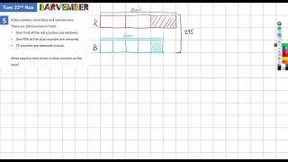 Bar Model Solution to Word Problem 22 Nov 2022 Barvember [upl. by Kimberley577]