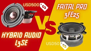 Hybrid Audio L3SE vs Faital Pro 3FE25  is if worth paying more for speaker drivers [upl. by Colwen]