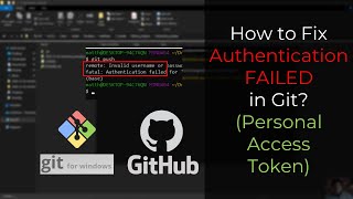 HOW TO Fix git fatal Authentication failed Windows Git Bash [upl. by Yneffit]