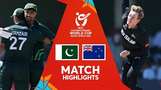 Pakistan v New Zealand  Match Highlights  U19 CWC 2024 [upl. by Bickart]