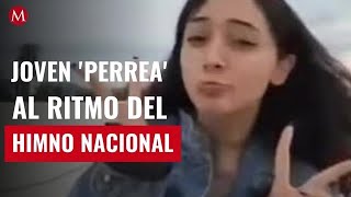 Joven perrea al ritmo del Himno Nacional en TikTok y causa controversia [upl. by Oina]