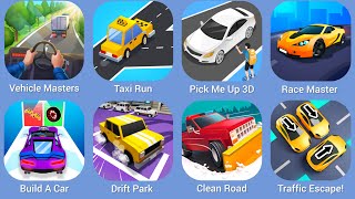 Vehicle Masters Taxi Run Pick Me Up 3D Race Master Build A Car Drift Park Clean Road [upl. by Odessa137]