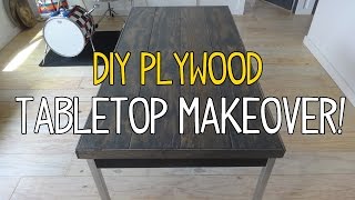 Simple DIY Plywood Plank Tabletop Makeover [upl. by Baily157]