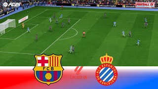 BARCELONA vs ESPANYOL  Spain La Liga 2425  Full Match All Goals  FC 25 Game Simulation [upl. by Anstus]