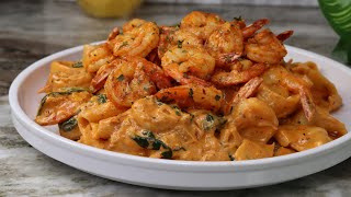 Spicy Creamy Shrimp Pasta Recipe  30 Minute Meal [upl. by Handel]