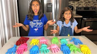 Dont Choose the Wrong Glove Slime Challenge [upl. by Sidnarb]