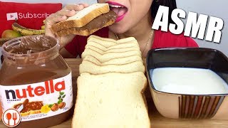 ASMR Dessert Milk Bread  Jar of Nutella Mukbang 누텔라 먹방  LaniEats ASMR [upl. by Pickett]