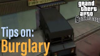 Tips on Burglary GTA San Andreas All PlatformsVersions [upl. by Zetniuq]