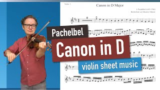 Pachelbel Canon in D Major Violin Sheet Music Playalong for Violin 1 [upl. by Jessamyn]