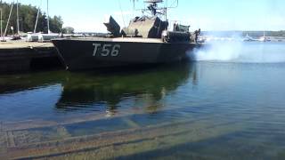 Swedish Torpedo boat from the 50s starting her 3X1650Hp diesels Massive sound [upl. by Aelanna747]