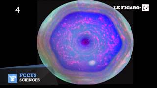 L’hexagone polaire de Saturne en fausses couleurs [upl. by Stan]