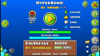 I beat HYPERSONIC Extreme Demon [upl. by Norvell599]