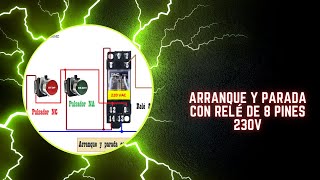 Arranque y parada con relé de 8 pines 230V [upl. by Oer]