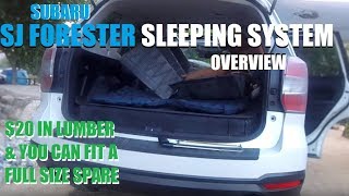 DIY SJ Forester Sleeping System and Awning Overview [upl. by Natsud]