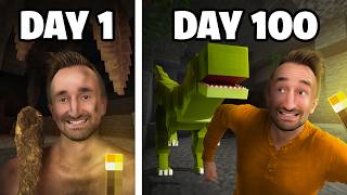 I Survived 100 Days As A Caveman in Minecraft [upl. by Fanchie]