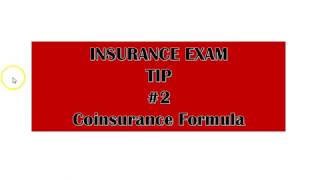 Insurance Exam Tip  Answering Questions Coinsurance Formula [upl. by Nahsad]