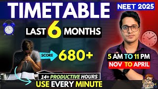 Toppers Timetable to Crack Neet 2025 in 6 Months  Daily Schedule to Score 680 in Neet 2025 [upl. by Pember]