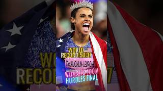 Record Mundial🇺🇲 USA en el atletismo femenino 400m con vallas Sydney McLaughlin Levrone olympics [upl. by Aizitel]