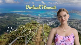 The Haiku Stairs Stairway to Heaven  Drone and 4k Footage  Virtual Hawaii  HIKING [upl. by Hsu]