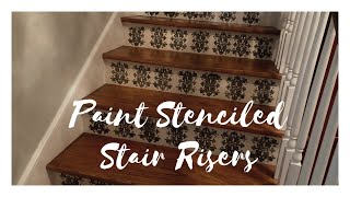 Paint Stenciled Stair Risers DIY [upl. by Annairb383]