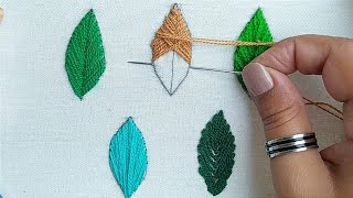 5 types of leaf filling stitches for beginnersEasy and Simple Stitches [upl. by Lowell371]