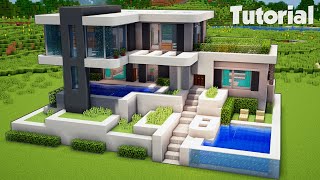 Minecraft How to Build a Modern House Tutorial Easy 27 Interior in Description [upl. by Sidonie]