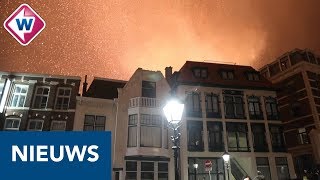 Bizarre beelden vonkenregen op Scheveningen  OMROEP WEST [upl. by Kcirredal]