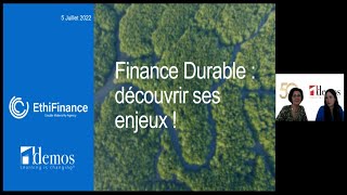 Webinar Finance durable  découvrir ses enjeux [upl. by Dumm]