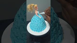 Doll cake blue colour dollcake barbiedollcake bluecolourdollcake cakevideo howtomakedollcake [upl. by Jerrilyn]