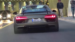 Audi R8 V10 Plus with Capristo exhaust  LOUD REVS And Accelerations in Monaco [upl. by Ettenauq]