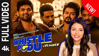 WHISTLE PODU  FULL Video Reaction  The Greatest of All Time  Thalapathy Vijay [upl. by Erdna883]